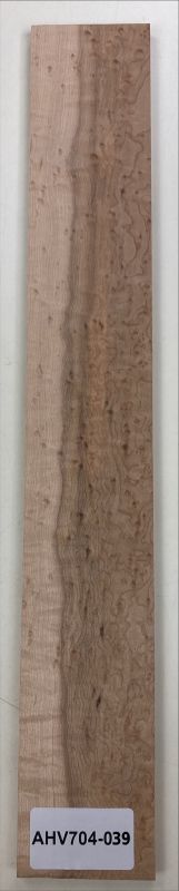 Fretboard Bird's Eye Maple white-brown 500x74x9mm Unique Piece #039